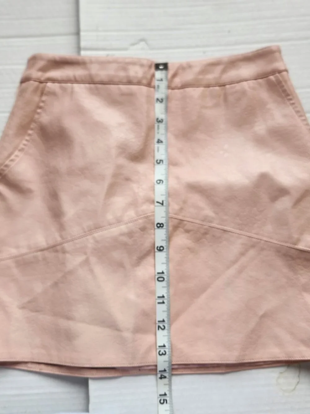 Lulus Size Small Harley Blush Pink Vegan Leather Lined Pockets Zip Mini Skirt